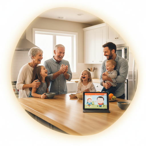 Familie verbunden durch Amala